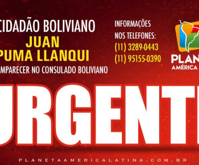 Juan Puma Llanqui é convocado a comparecer no Consulado Boliviano em SP