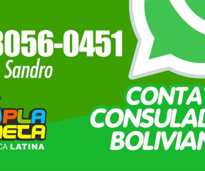Consulado boliviano fornece contato WhatsApp para atenção ao público