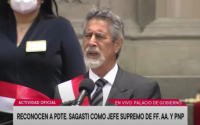Presidente Francisco Sagasti é reconhecido como chefe supremo da FF.AA y PNP do Peru