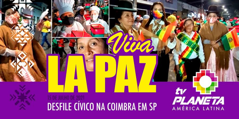 Bolivianos em SP desfilam em homenagem aos 212 anos de La Paz