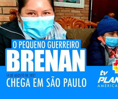 Chega em São Paulo o pequeno Brenan para receber o transplante de medula