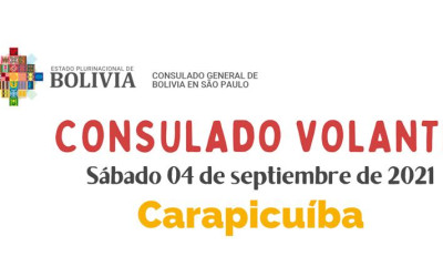Sábado 4 de setembro consulado boliviano volante em Carapicuíba