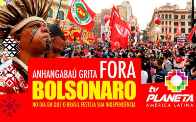 Manifestação contra Bolsonaro ocupa o Anhangabaú em São Paulo no sete de setembro