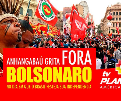 Manifestação contra Bolsonaro ocupa o Anhangabaú em São Paulo no sete de setembro