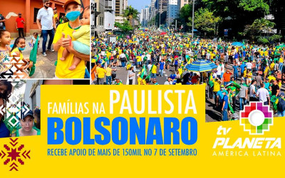 Manifestantes pró Bolsonaro lotam a Paulista no 7 de setembro