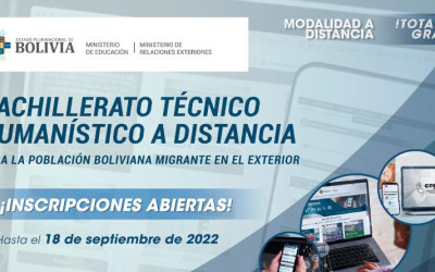 Bacharelato a distância: para imigrantes bolivianos no exterior - Inscrições até 18/09/22