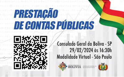 Prestação de Contas Públicas do Consulado Geral da Bolívia em São Paulo - SP - 29/02/24