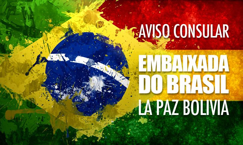 Nota oficial da Embaixada do Brasil na cidade de La Paz na Bolívia