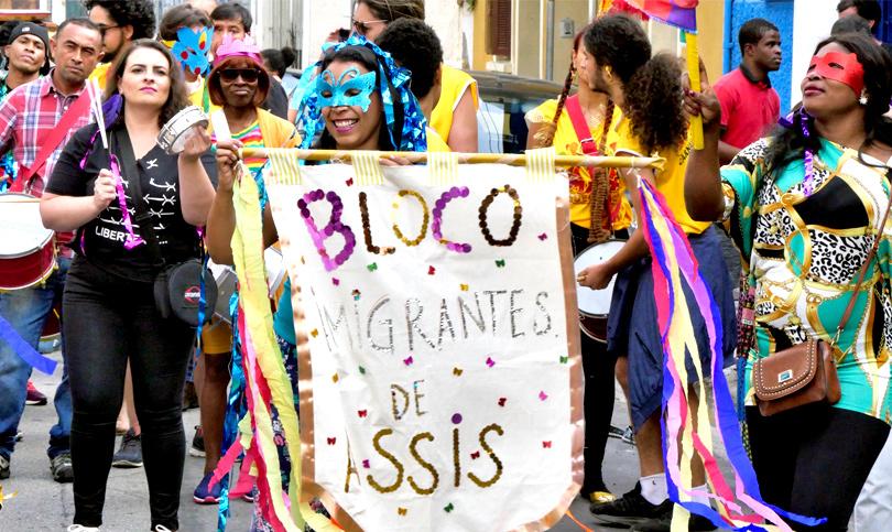 Bloco de imigrantes de Assis no Bixiga em São Paulo