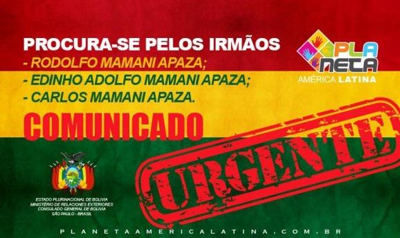 Comunicado Urgente do Consulado Boliviano em SP