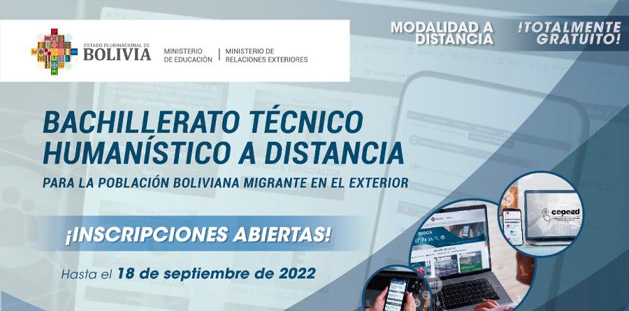 Bacharelato a distância: para imigrantes bolivianos no exterior - Inscrições até 18/09/22