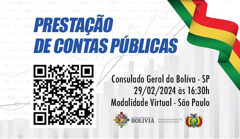 Prestação de Contas Públicas do Consulado Geral da Bolívia em São Paulo - SP - 29/02/24